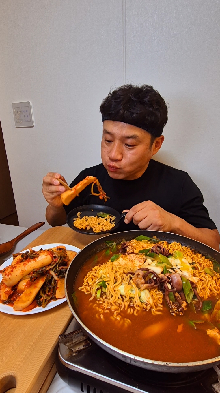 라면,총각김치 #mukbang 