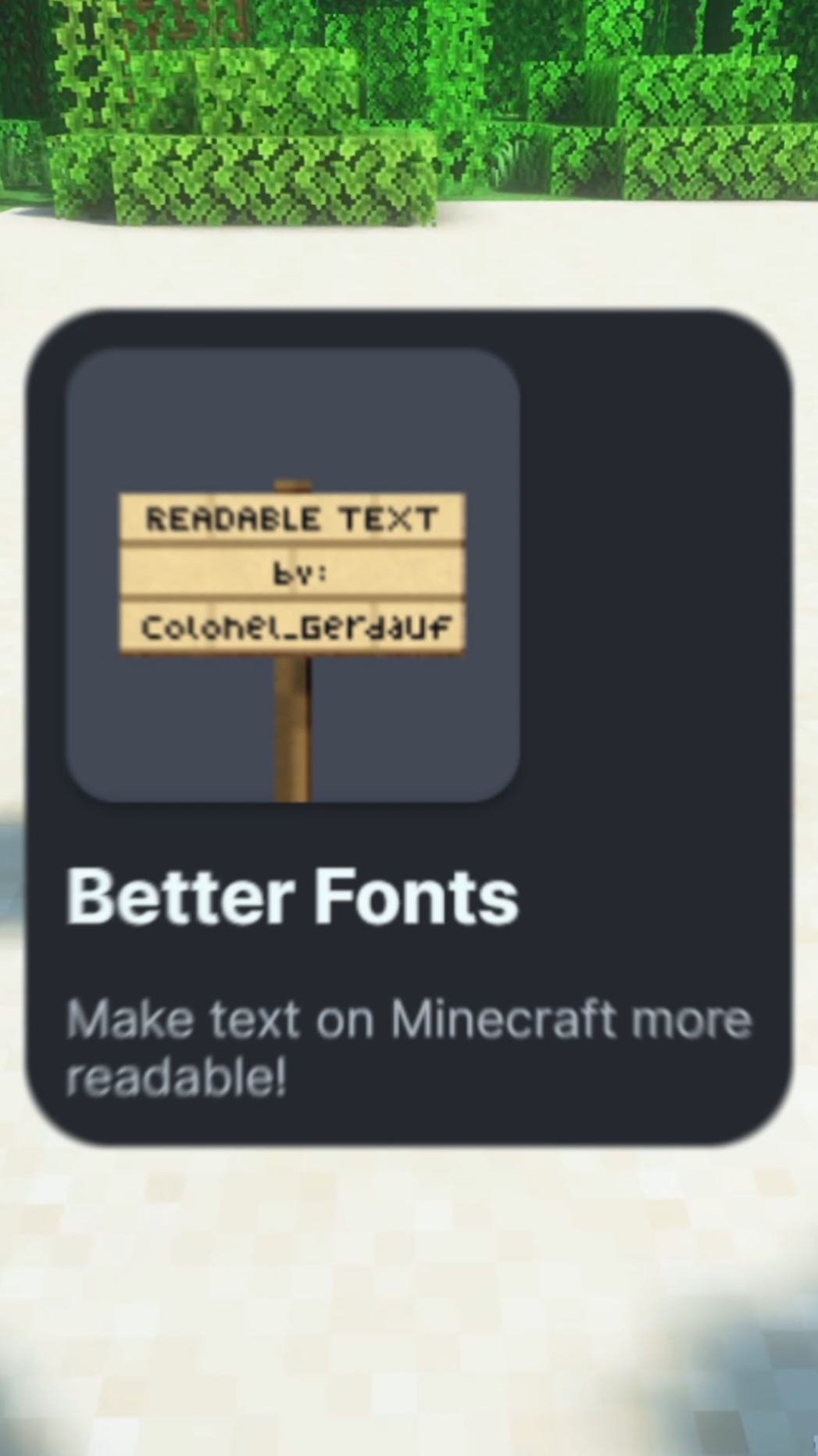 ¿Mejores letras en Minecraft? 😱 #Minecraft #mods #textura #shorts #better #fonts #texture #java #texturepack 