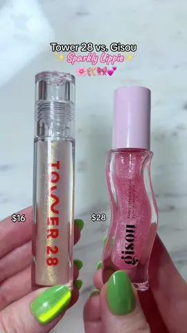 Tower 28 vs. Gisou Sparkly Lippie ✨✨ #lipgloss #lipoil #lipproducts #tower28beauty #gisou 