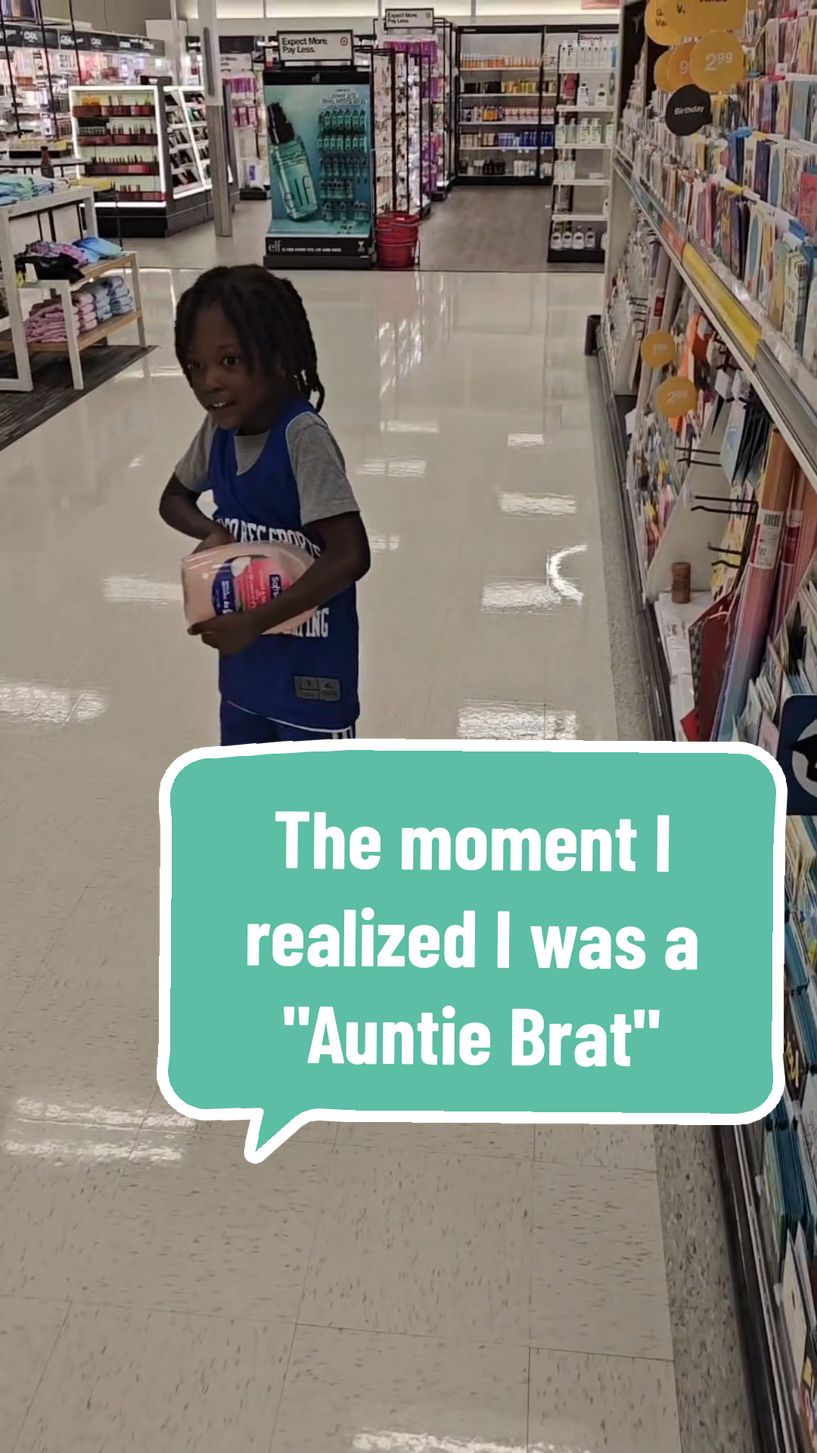 Aunite Brat..."the auntie that gives her nieces & nephews whatever they want". ⭐️Where are the other Auntie Brats at? Are yall good?l @target my nephew needs 1 of them kid jobs yall have...are yall hiring? #auntiesbelike #auntiesoftiktok #richauntie #thechampagnenurse #auntie #auntieandme #fypppppppppppppp