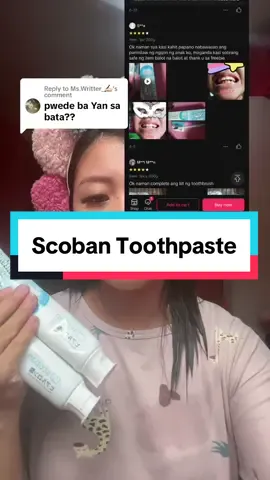 Replying to @Ms.Writter_✍🏻  Yes pweding pwede sa bata 👏👏🦷 #fyp #sales #scoban #scobanwhiteningtootpaste #scobantoothpaste #scobantoothpowder 