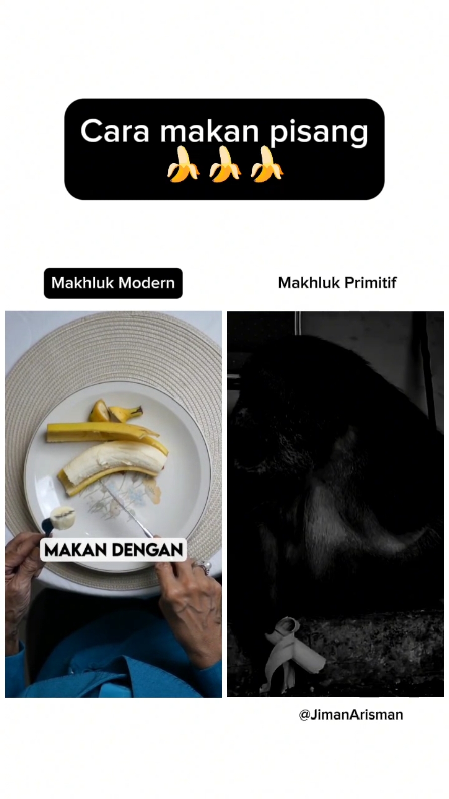 2 cara makan pisang 🗿🗿🗿 #meme #xuhuongtiktok #parodi 