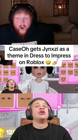 Jynxzi reacts to CaseOh getting him as a theme in Dress to Impress on Roblox 😂 #caseoh #jynxzi #roblox #dti #caseohgames #dresstoimpress #fypシ゚viral #trending #jynxziclips 