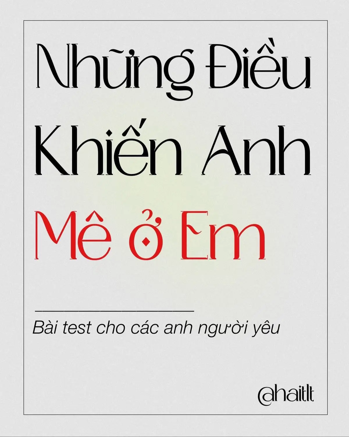 Mời các anh ngiu test nhó #Love #tinhyeu #test #couple #template #tinhcam #yeuthuong #aiu #anhyeu #tamtrang #fyp #check #foryou #xuhuong #lifetwist #haitlt 