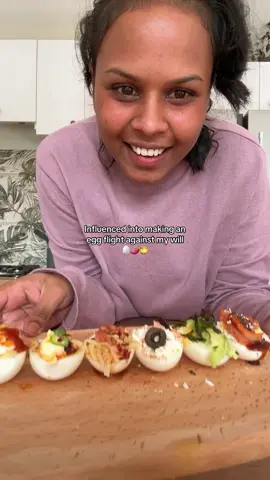 Making an egg flight for the first time eventhough I despise hard boiled eggs 😭 #eggflight #eggflights #trends #lunchbreak #foodcombos #boiledeggs #Foodie #nzfoodies #tiktoknz 