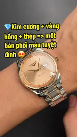 Hàng hiếm tuyệt đẹp cập bến Nổi bật với niềng vàng khối và dây demi bọc vàng & 12 viên kim cương thiên nhiên ở vị trí cọc số trên nền dial hồng chải tia đẹp mắt… #Longines #Longinesmaster #DongHoPho #Donghochinhhang 