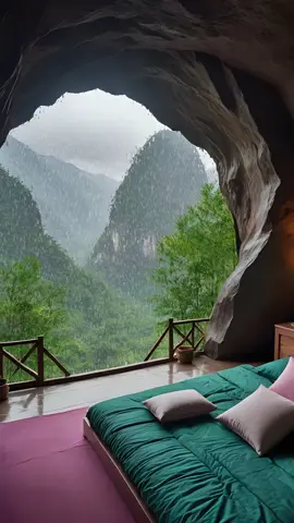 Rainy Day Delight: Cozy Cave Cabin, Soft Blankets, and Gentle Rainfall #rainyday #cabin #cabinlife 