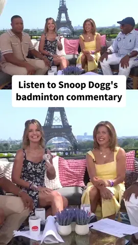 Listen as #SnoopDogg makes a song out of his commentary on the U.S. and China badminton match. #TODAYShow #ParisOlympics #OlympicsTODAY Tune into the Paris Olympics on @nbc and @peacock
