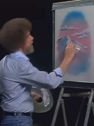 Bob Ross creates a MIGHTY Mountain with titanium white and a Painting Knife #bobross #bobrosspainting #bobrosspaintingtutorial #bobrosspaintingprocess #mountainpainting #asmr #paintingasmr #paintingasmedicine