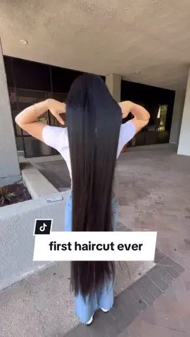 NEVER HAD A HAIRCUT 😮 #MatrixAmbassador @Sharon Spellman | Hairstylist gave her client their first trim, and this hair is gorgeous!!! Of course, she used #FoodForSoft to hydrate and add shine to these beautiful locks 💗 #Matrix #Hair #LongHair #FirstHaircut #Fyp 
