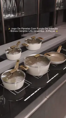 Jogo de Panelas com Fundo de Indução Brinox Ceramic Life Organika! E tem CUPOM de 10% exclusivo aqui do Tiktok - MIMOTK10 Acesse o link da bio e aproveite! ✨ #jogodepanelas #enxovaldecasa #ceramic #viralll