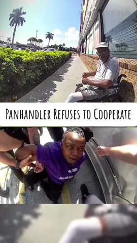 Panhandler Refuses to Cooperate #police #cops #crime #copsoftiktok #policeofficer #foryou #arrested #law 