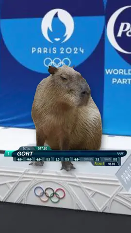 Capy goes for the gold!! #capybara #capybaramemes #capybaratiktok #paris2024 