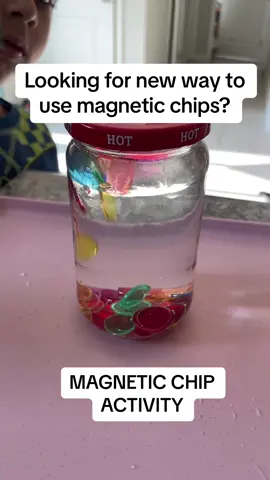 Here's a simple way to engage your child!                                         You requires a mason jar and magnetic chips and magnetic wand! This simple magnetic chip activity is a great activity to center your child in the morning or if they need a minute to take a break!  #greenwood #usa #preschoolinindiana #braveheartpreschool #braveheartpreschoolgreenwood #preschoolingreenwood  #magnets #magneticchips #simpleactivities #easyactivities #easyactivitiesfortoddlers #toddlers #busymom #toddlerlearning