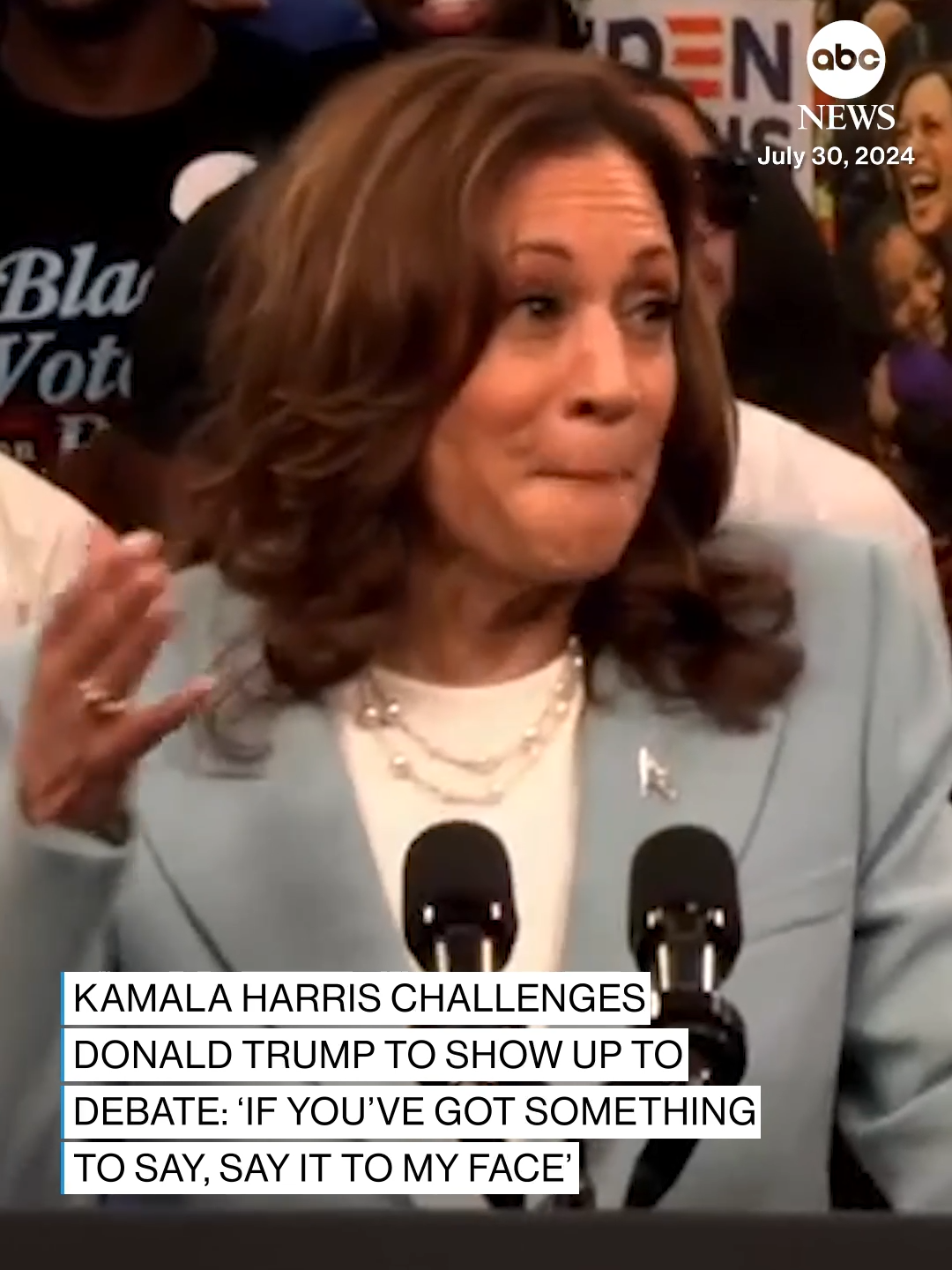 Vice Pres. Kamala Harris told supporters at a Georgia rally she hopes former Pres. Trump will 