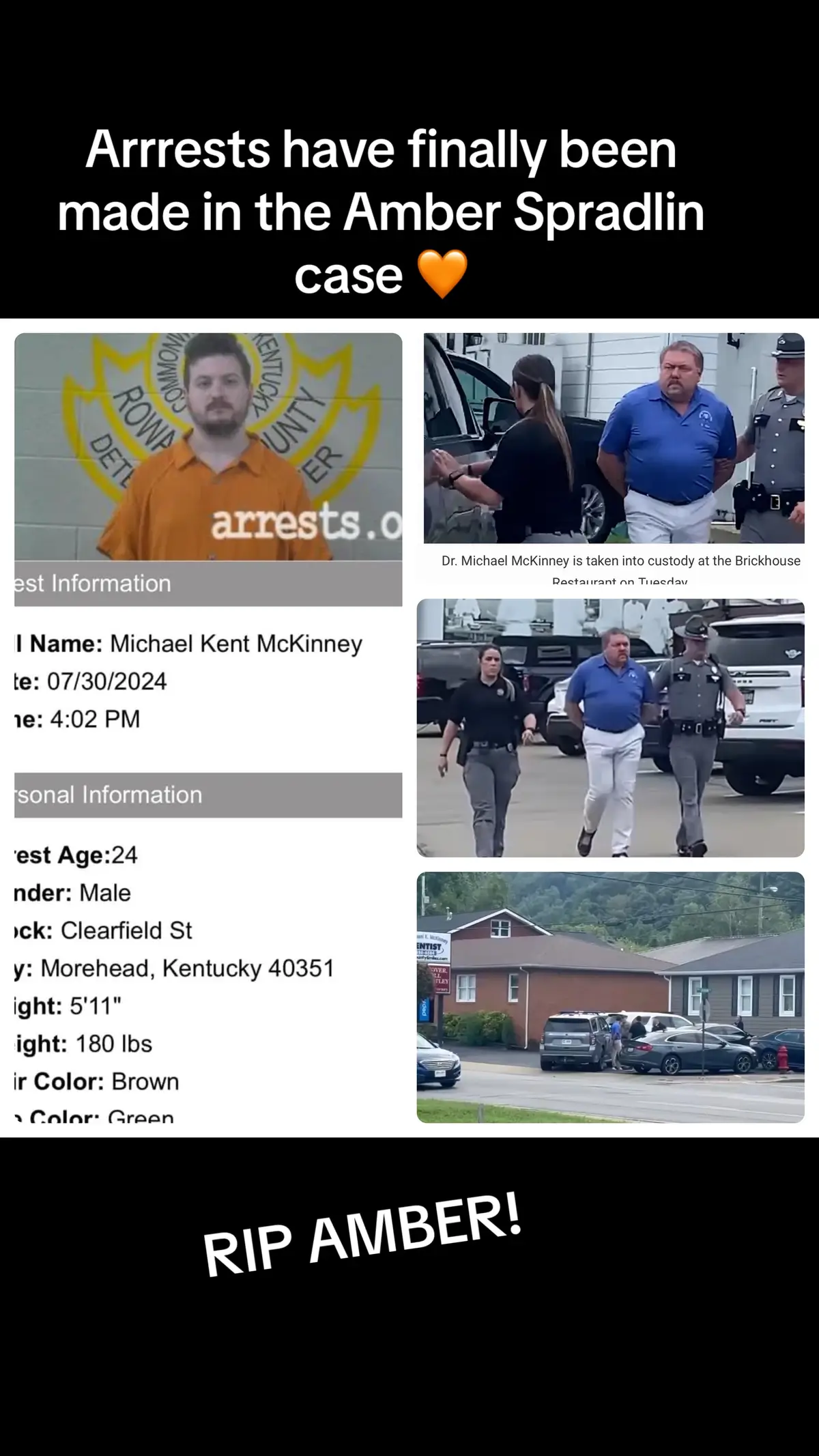 Arrests have finally been made in the Amber Spradlin case 🧡🧡…Prestonsburg KY dentist Micheal Mckinney!!! #amberspradlin #dentist #murder #justiceforamber #arrested 