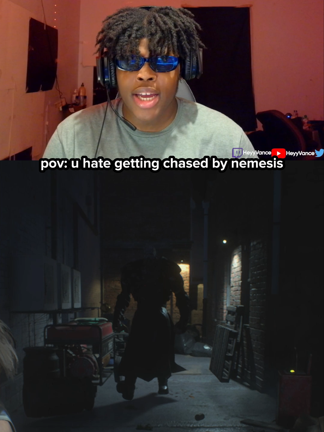 bro is way too fast 😂 (Twitch/YT: HeyyVance) #re3 #residentevil3 #re3remake #nemesis #jillvalentine #fypage #viral #funny #gaming #heyyvance