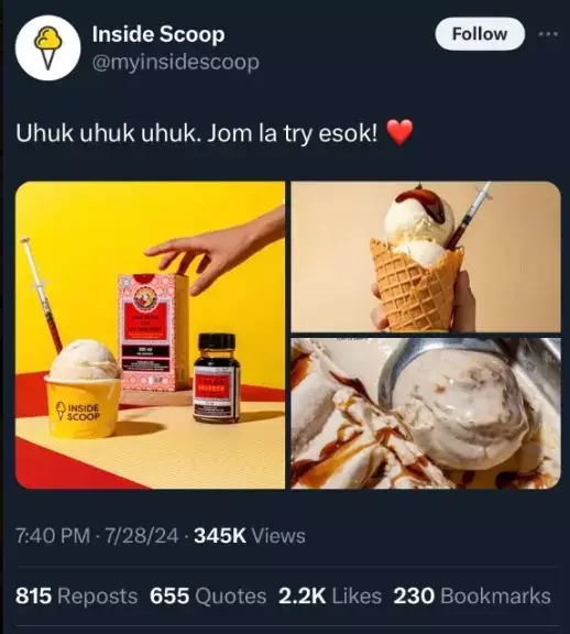 Bang boleh ke makan ais krim dengan ubat batuk bsng? Sebab boleh dikkk