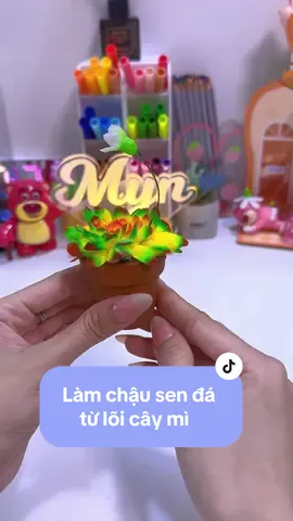 Làm chậu sen đá từ lõi cây mì #Myn #xuhuong #vtvcab #handmade #djy #LearnOnTikTok 