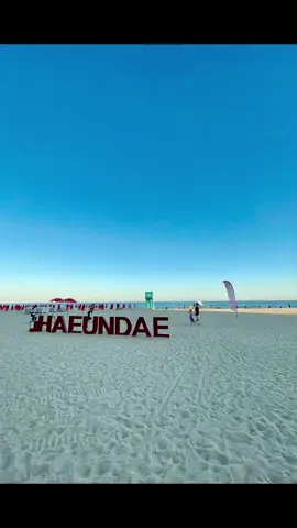 Haeundae Beach the most famous beach in Busan.  🌊⛱️ #haeundaebeach #haeundaebeach2024 #fypシ 