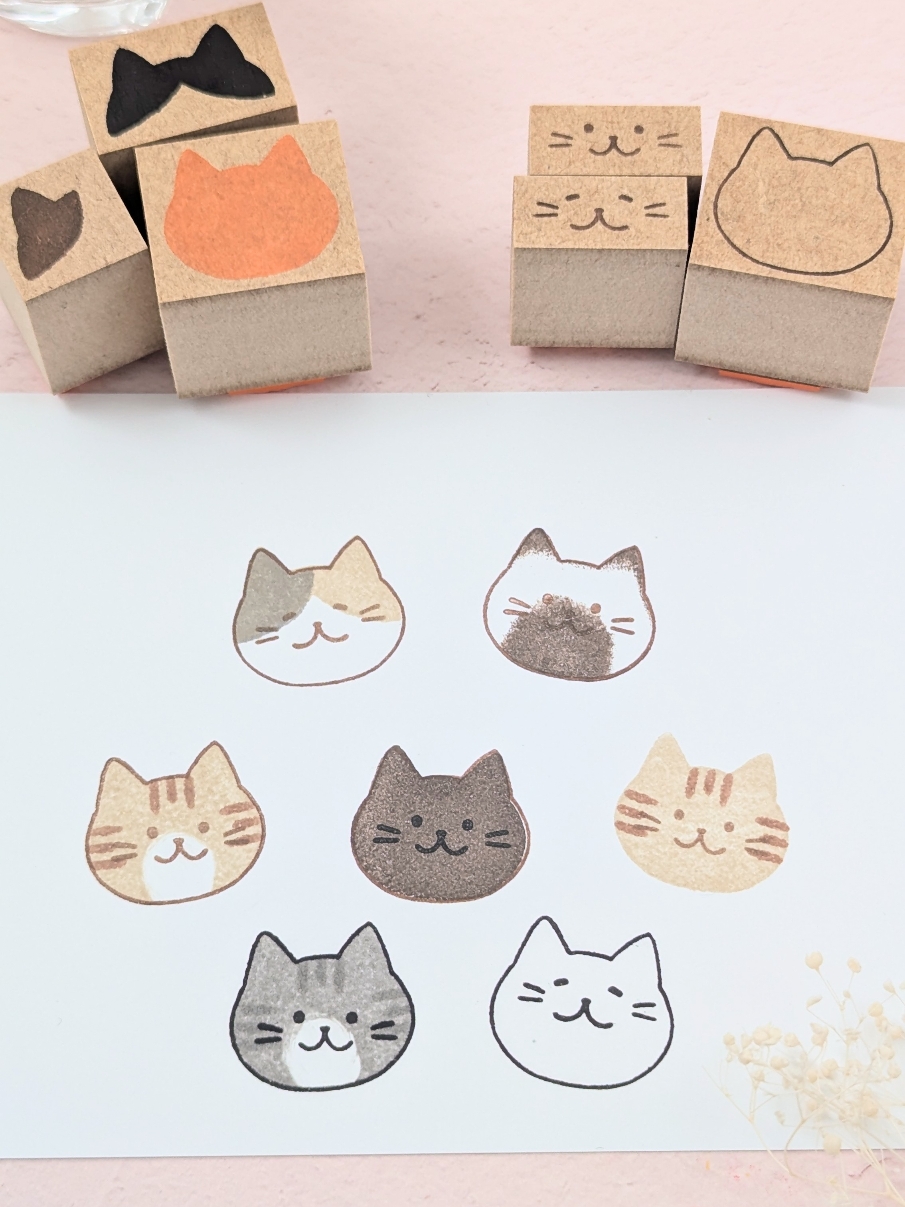 猫ちゃんのスタンプアレンジバージョンです🐱 #はんこ#スタンプ#文房具#猫好き#カード作り 