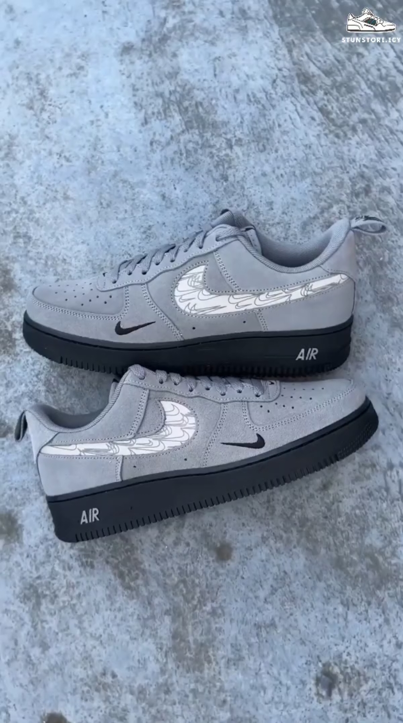 Available now  Nike Air force 1 07 lv8 Reflective swoosh_ cool Grey Original quality 100% Enjoy #foryou #nike #airforce #shoes 