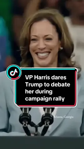 Vice Pres. #KamalaHarris dared former Pres. #DonaldTrump to debate her during a campaign rally in #Atlanta yesterday, saying, “If you’ve got something to say, say it to my face.” Harris drew her biggest crowd yet in ATL, where she was joined by several Democratic lawmakers, and rappers #MeganTheeStallion and #Quavo. 🎥: Storyful