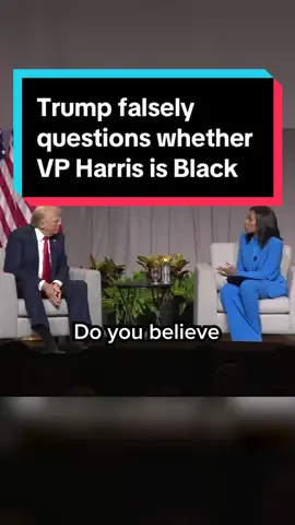 Donald Trump falsely questions whether or not Vice President Kamala Harris is Black during an appearance at the National Association of Black Journalists convention in Chicago. It was a conversation that quickly turned hostile. #trump #kamalaharris #nabj #Blackamericans #election #2024 #race 