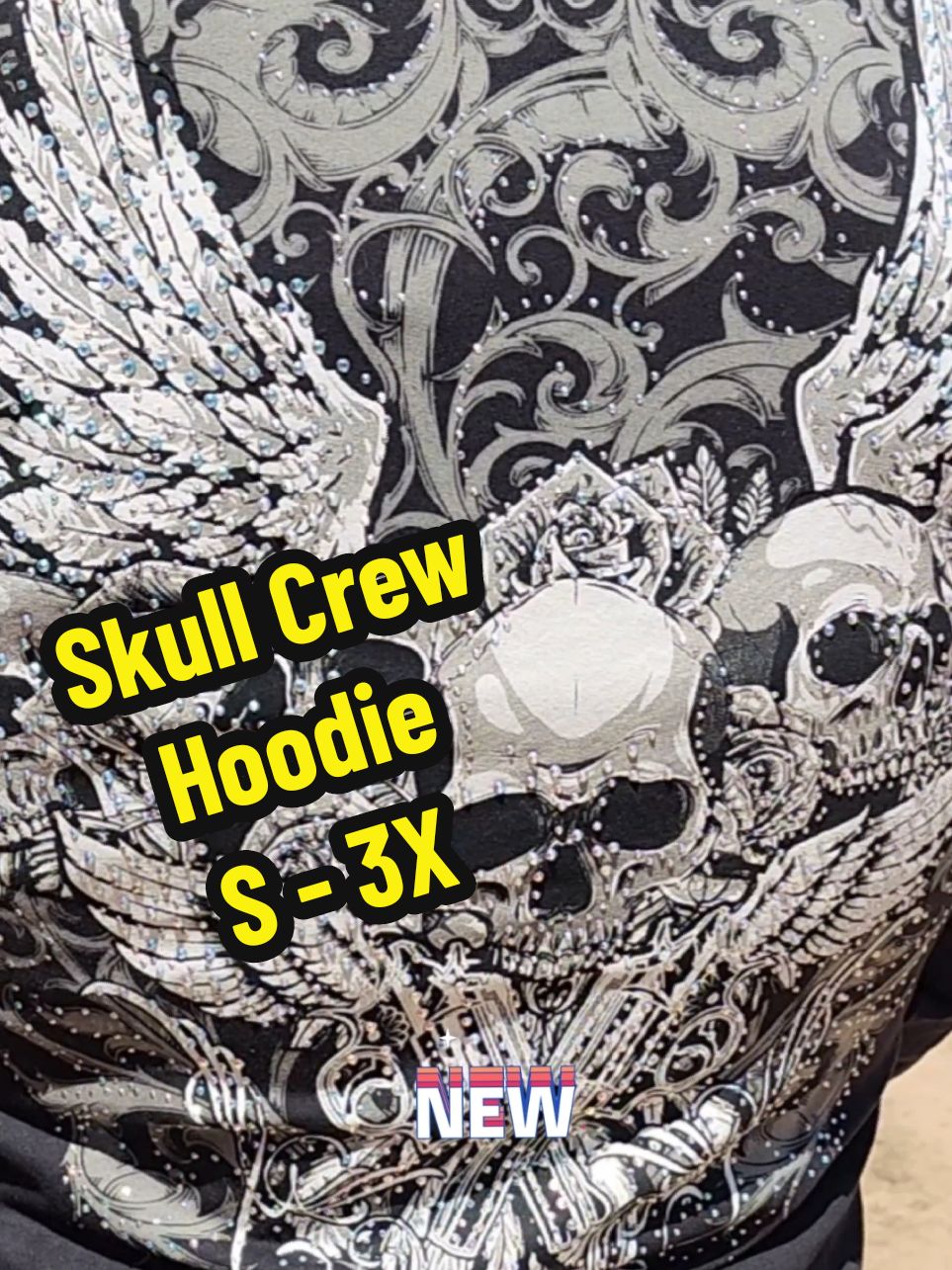 I am OBSESSED with This Skull Crew Rhinestone Hoodie. Fits true to size ( fitted not tight ) If you need help with sizing or restocks please message the shop directly through the Help Button in the product link and I am happy to Help 😊 #tiktokshopbacktoschool #treasurefinds #skullhoodie #blinghoodie #plussizefashion #altfashion #y2k #2000s #mcbling #mcblingy2k #biker #emo #grunge #skullclothes #thedivacave #latinaownedbusiness #CapCut 