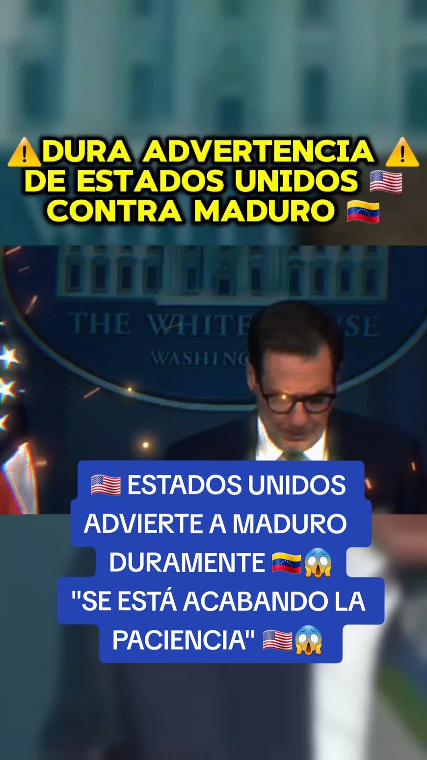 🇺🇸 ESTADOS UNIDOS dá Dura ADVERTENCIA a MADURO 🇻🇪 😱 