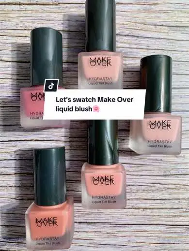 Swatch time!🌸 Yuk, cek warna-warna cantik dari Make Over liquid blush! #makeoverid #rekomendasiblushon #swatchparty