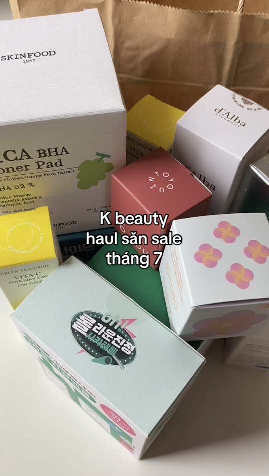 Một chiếc haul săn sale chăm chỉ mà tui nhận được vào tháng 7 nha #kbeauty #fyp #xuhuong #viral #kbeautyskincare #oliveyoung ##koreanskincare #sensitiveskin #haul #unboxing #unboxinghaul  