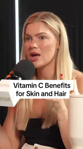 Benefits of Vitamin C for Hair and Skin. Tune in to episode 119 of the pursuit of wellness to learn how vitamin c benefits your skinand hair health. #vitaminc #skinhealth #hairhealthtips #skinhealthtips #vitamincskincare #vitamincbenefits #showerfilter 