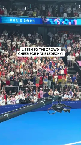 The crowd was in AWE of Katie Ledecky's dominance in the women's 1500m freestyle. 😱 #ParisOlympics