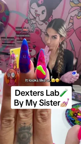 Did she slay?💅🏼😱💚 Dexters Lab Nails by my sister @gr0ovynails (Danny) 💜🔥  I always look foward to our nail appointment 😜💅🏼 i been loving the trendy y2k vibes and 3d gel nail art. Save this for inspo if youre a 90’s baby like me — i know you can appreciate this set!🥹🔥 #y2knails #nailappointment #90snails #nailinspo #naildesigns #nailart #gelxnails #nailzbydev #nailsart #dexterslaboratory #y2k #nailtok #3dnailart 