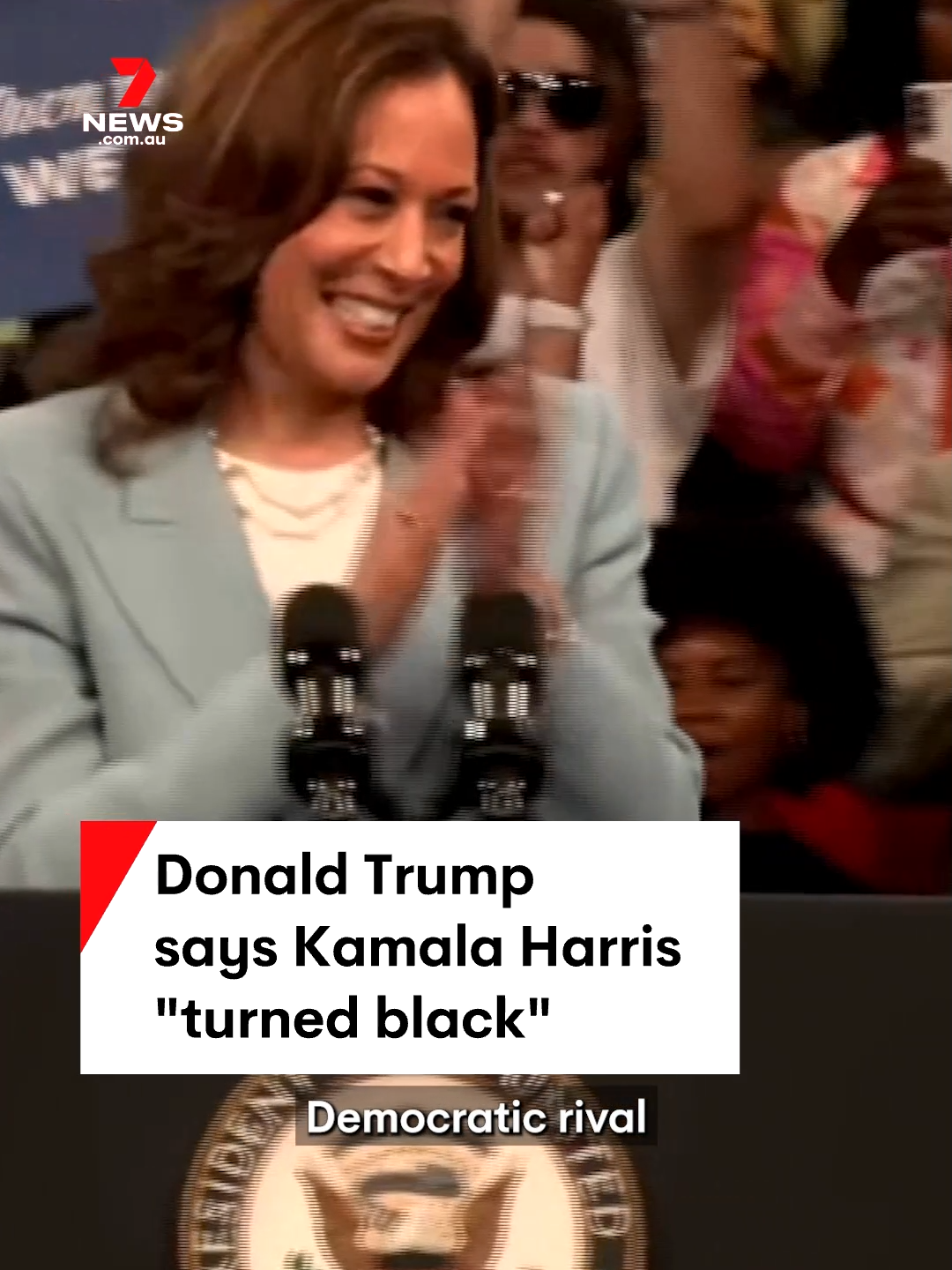 He made the comment at a heated panel, hosted by the National Association of Black Journalists. #kamalaharris #harris #donaldtrump #trump #uselection #vicepresident #7NEWS