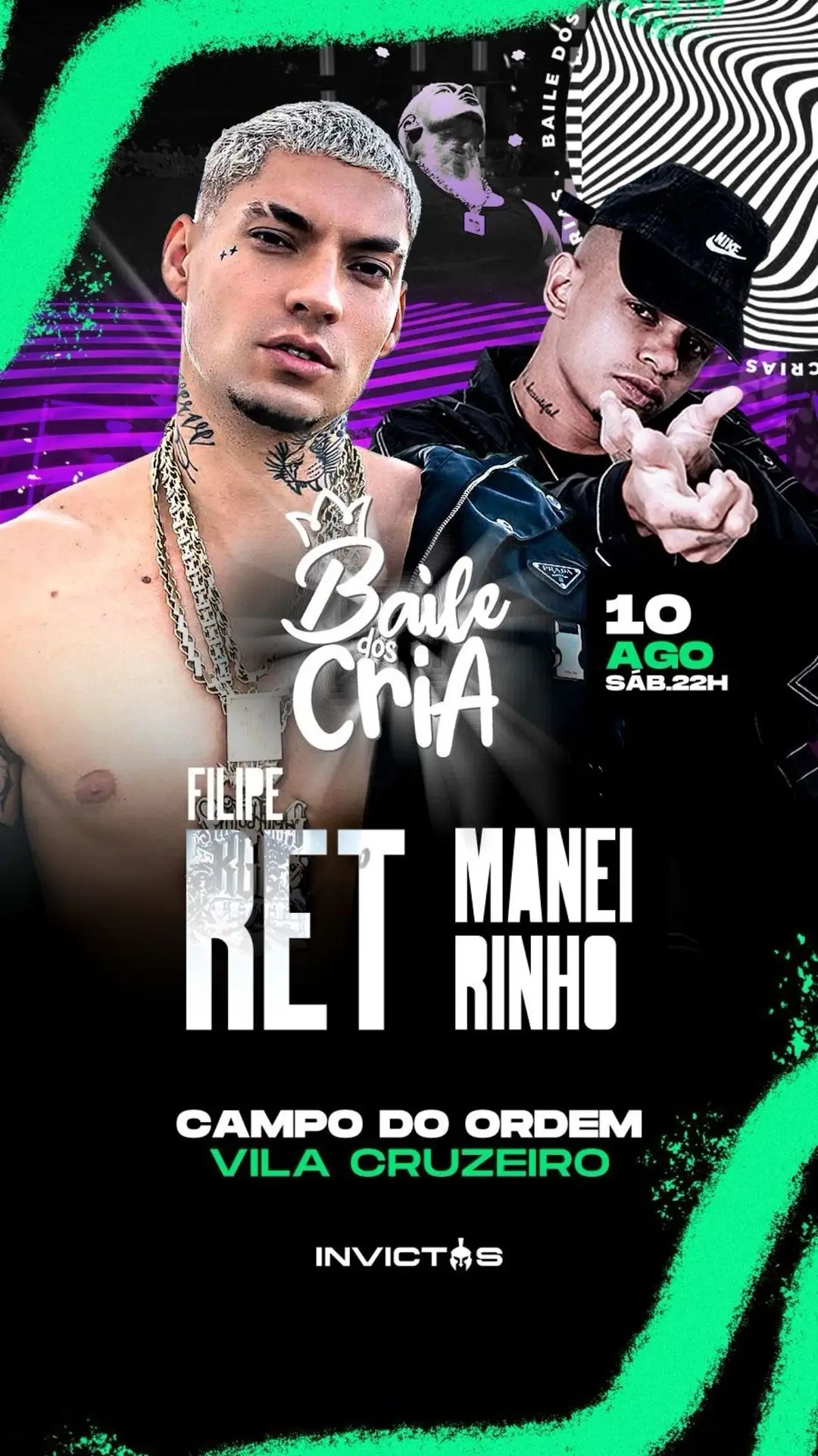 Vem pra penha Dia 10/08/24  Felipe ret e mc maneirinho Vai parar tudo!!!!!!  Pista 0800 Camarotes esgotados.  Area vip 200,00