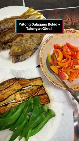 Kain na po tayo! Pritong Dalagang Bukid + Talong at Okra! 🤤 #lutongpinoy #foodtiktok #pinoyfood 