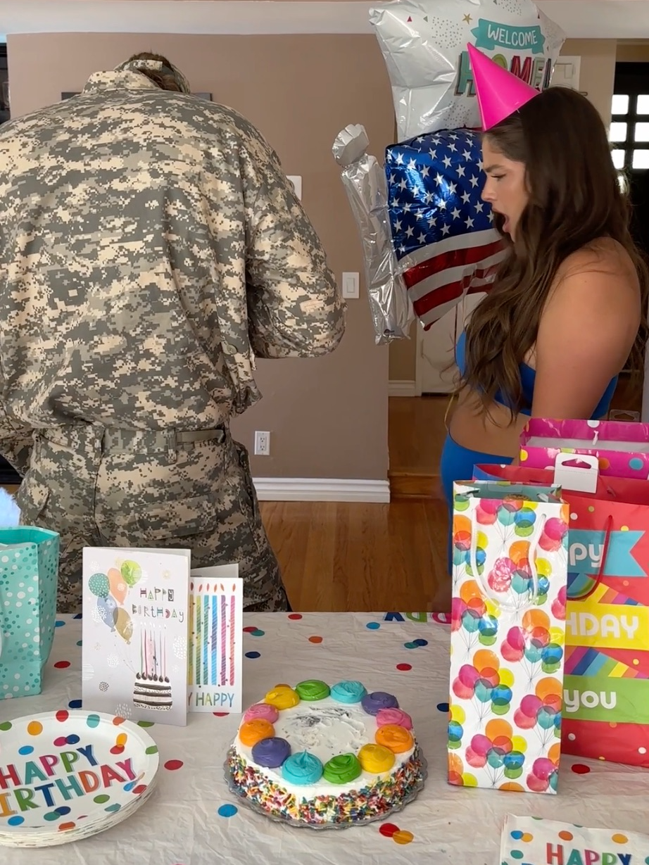 Soldier makes it home for girlfriends birthday and gives her a gift she will keep forever 🥹 PART 1