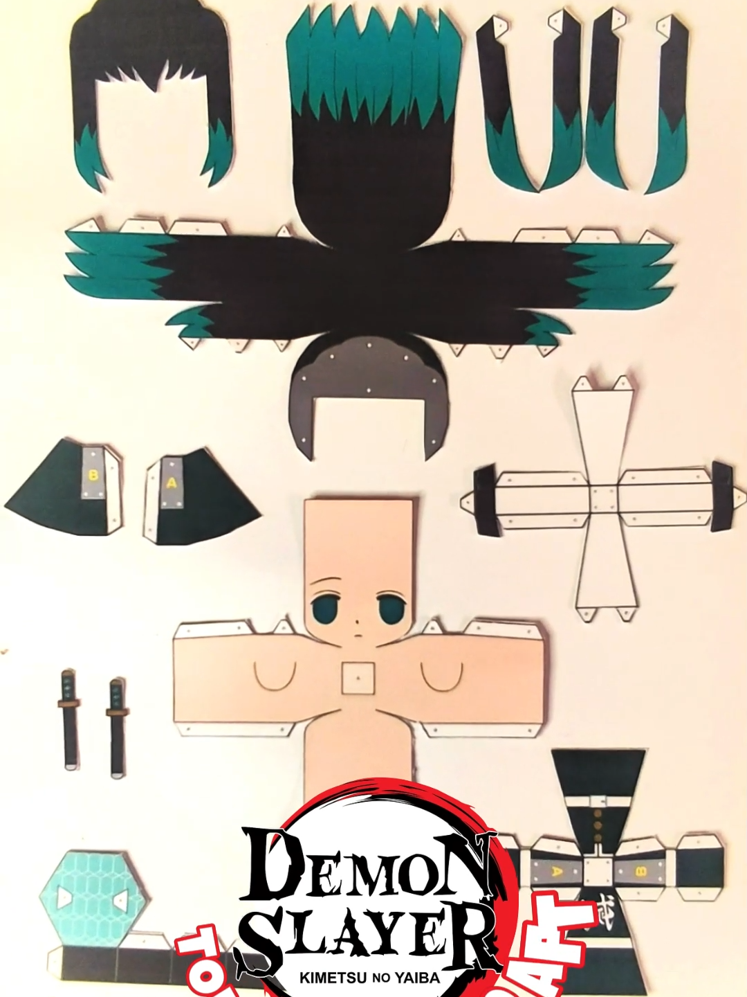 tokito papercraft #demonslayer #kimetsunoyaiba #tokito #tokitomuichiro #anime #papercraft #figure