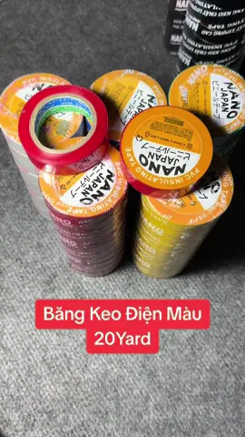 Băng Keo Điện, Băng Dính Điện nano , thương hiệu Japan, đủ 5 màu, độ dính cao, chất liệu tốt. #bangkeo #bangkeodien  #bangdinhdien  #bangkeonano #10yard #20yard #30yard 