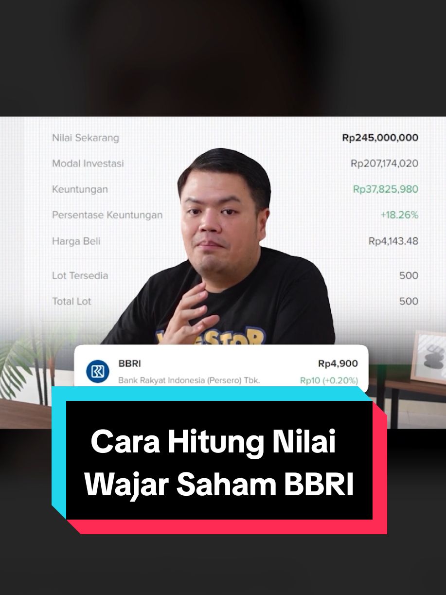 Cara hitung nilai wajar BBRI #investasipemula #tipsinvestasi #saham 