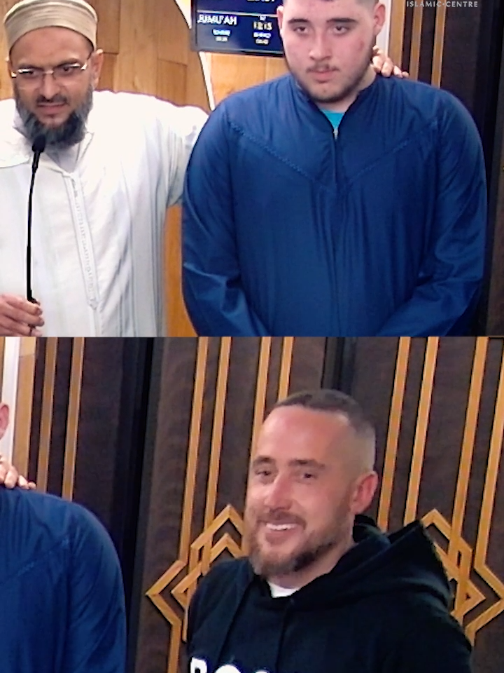 Dad watches Son embracing islam and join the brotherhood and community. Caine taking his Shahadah at Lewisham Islamic Centre May Allah increase his Eman, keep him steadfast and grant him success Ameen! #newmuslim #shahadah