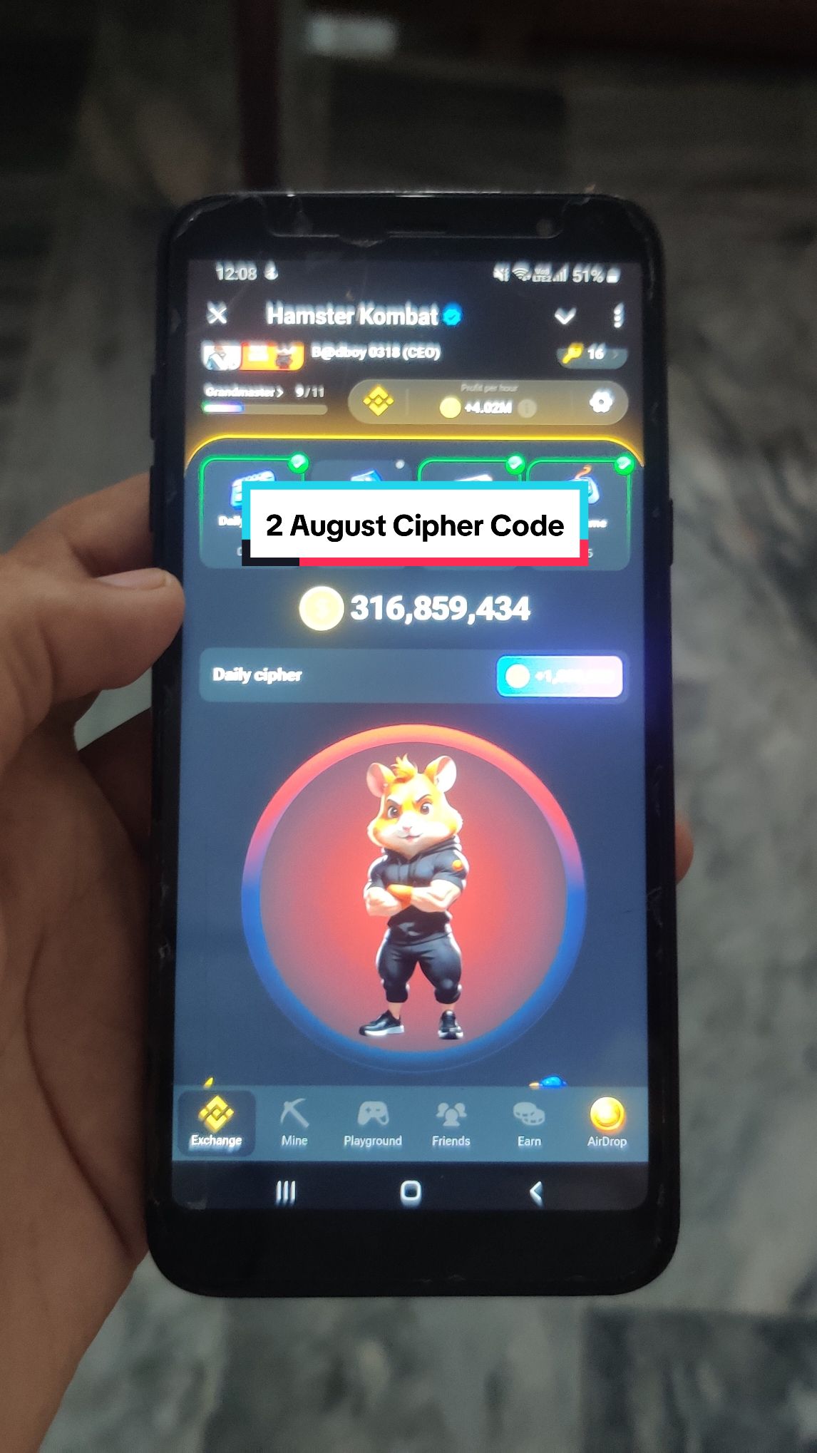 2 August Cipher Code Hamster Kombat  #hamsterkombat #dailycipher #hamster_team🐹 #foryou #foryoupage #viraltrend #fyp #hamsterdailycipher #viralvideo #1millionviews #minigame #hamsterminigame #trending #hamstercombat #hamster #viral #1million #hamsterkombatminigame @TiktokPakistanOfficial @PTI OFFICIAL @Imran Khan Official #unfreezemyacount 