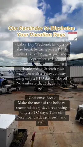 Hack your vacation days 🗓️  And once you do, contact us to handle the planning process from beginning to end! #letsmakememories ! #premiumtravel #unitedairlines #exclusivetravel #travelagency @United Airlines 