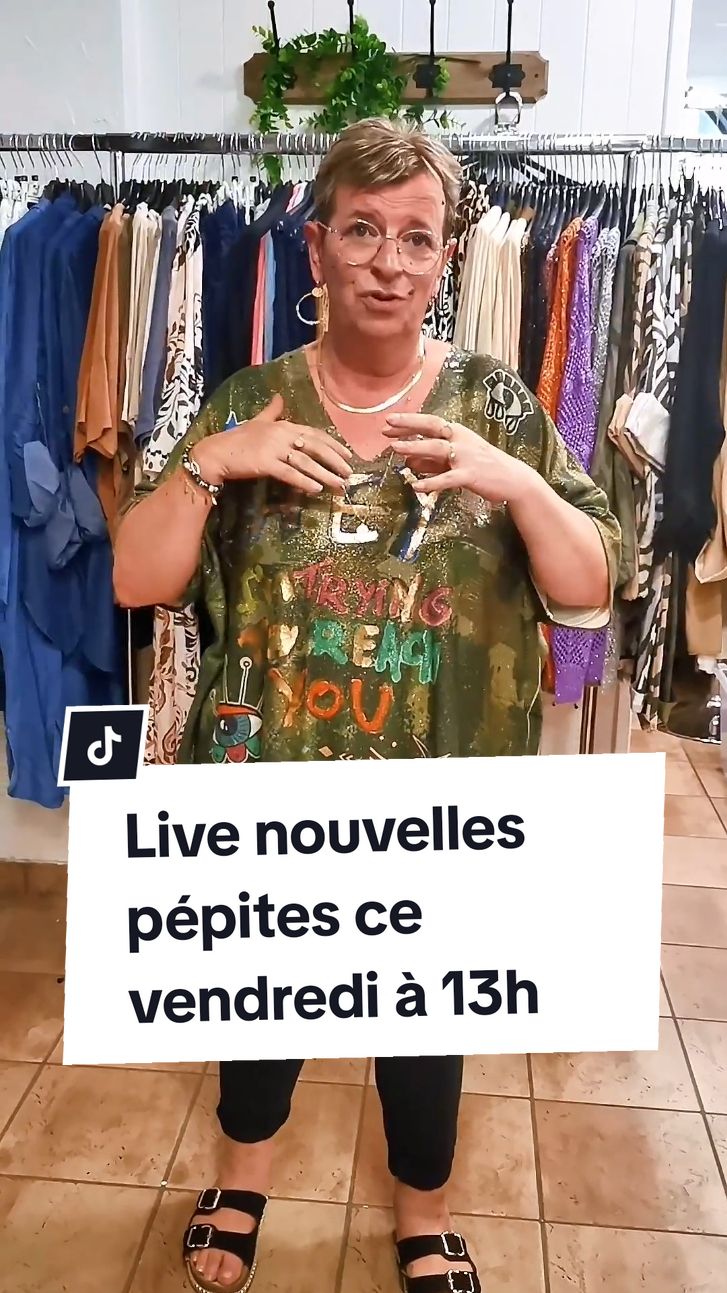 RDV ce vendredi 2 août à 13h pour découvrir nos nouvelles pépitas ! ✨ Arrivage de beaucoup de tailles généreuses (grandes tailles)  #live #rdvlive #shopping #shoppinglive #liveshopping #nouvellecollection #vetementsfemmes #dresscodegap 