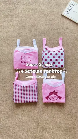 4 stelan tanktop anak perempuan satu klik dapat 4 motif #promoguncang88 