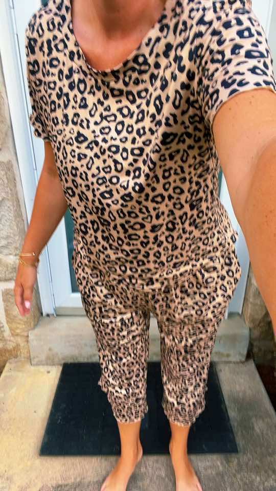 $19 dollar set #leopardpjset#leopardpajamaset