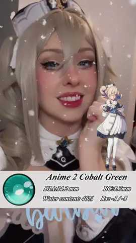Channel the charm and magic of Barbara with our Anime 2 Cobalt Green Costume Contacts! These lenses are perfect for capturing her vibrant look and adding a touch of fantasy to your cosplay. 🌟Cosplayer cr: @britnithecat for showcasing these stunning lenses! 💚#mocoqueen ##cosplaygirl#gen#GenshinImpactnshin ##barbaragenshinimpact #anime