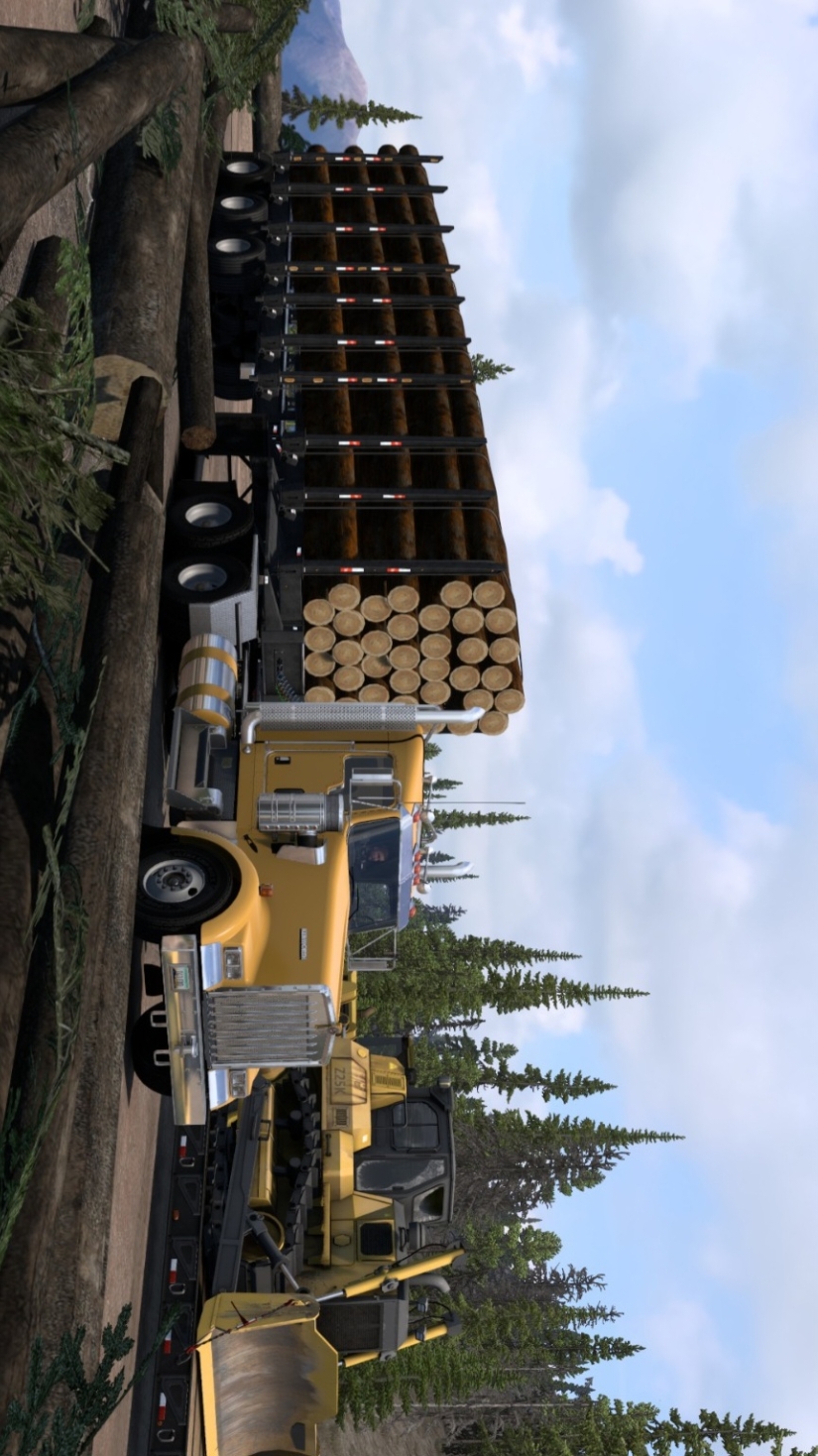 Logging In A Kenworth | #americantrucksimulator #ats #ets2 #eurotrucksimulator2 #power #logging #cummimgs #sound #trucksoftiktok #kenworth #trucks #truck #us #usa #montana  #edd123 #CapCut 